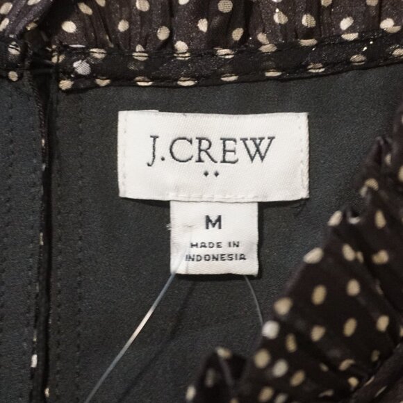 J. Crew Black with White Polka-Dot Sleeveless Blouse Women’s Medium - Picture 8 of 11